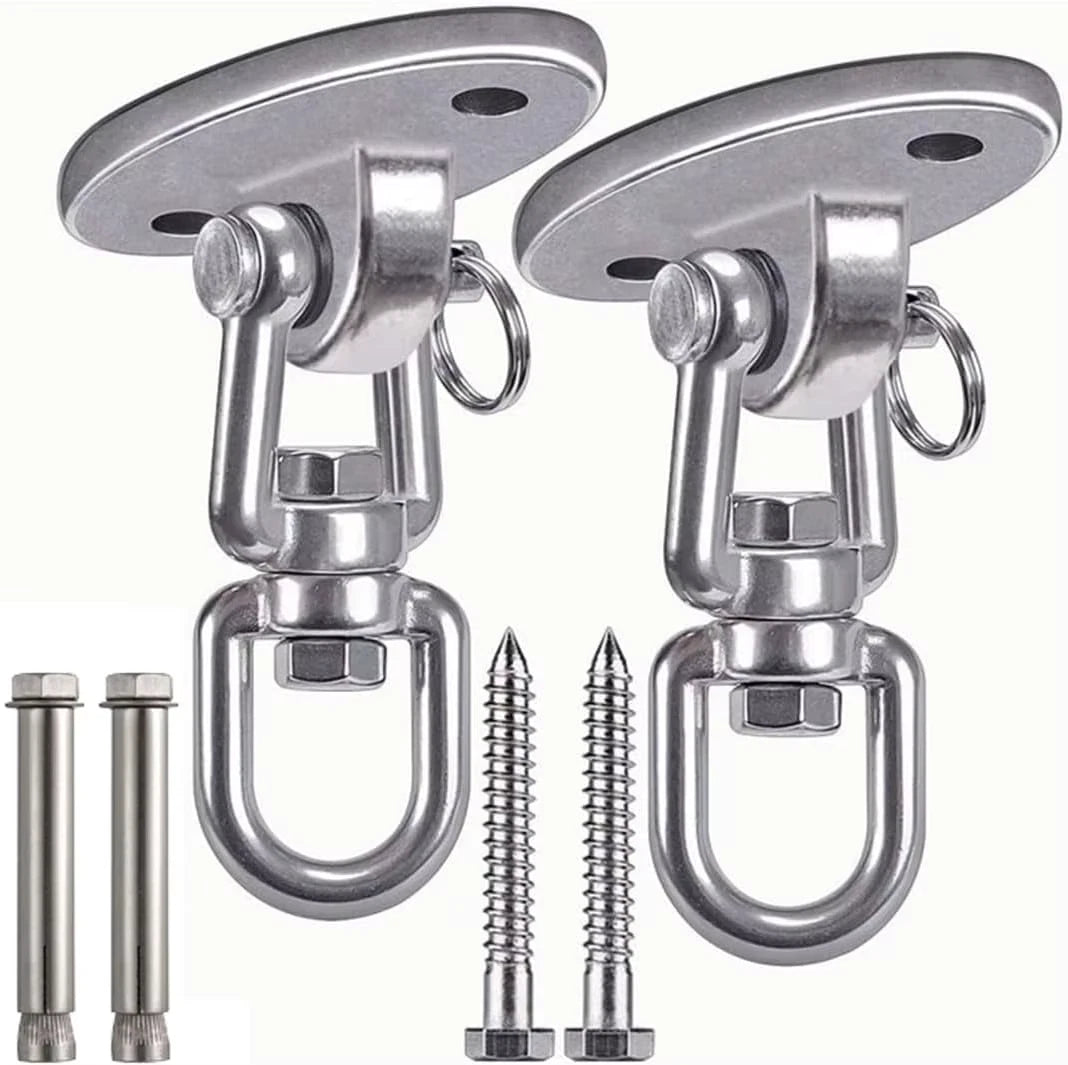 2Pack Hammock Hanging Kit Suspension Hooks Heavy Duty Swing Hangers 360° Rotate Swing
