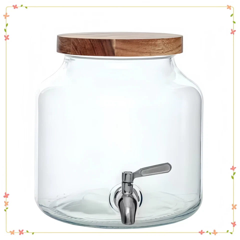Beverage Dispenser 1.5 Gallon Glass Leak Proof For Parties Events Punch Lemonade