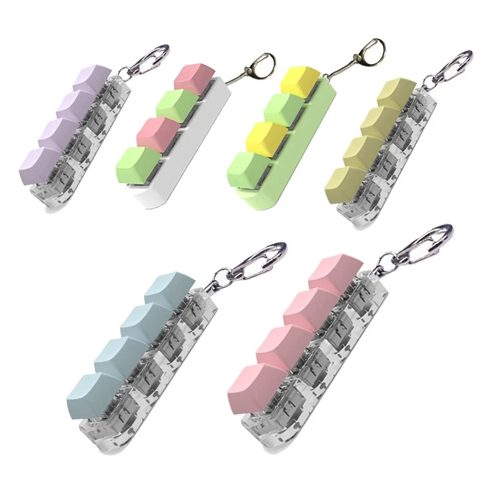 4 Keys Keyboard Keycaps Fidget Toy DIY Finger Keycaps Party Stress Relief Keyboard Caps Finger Button