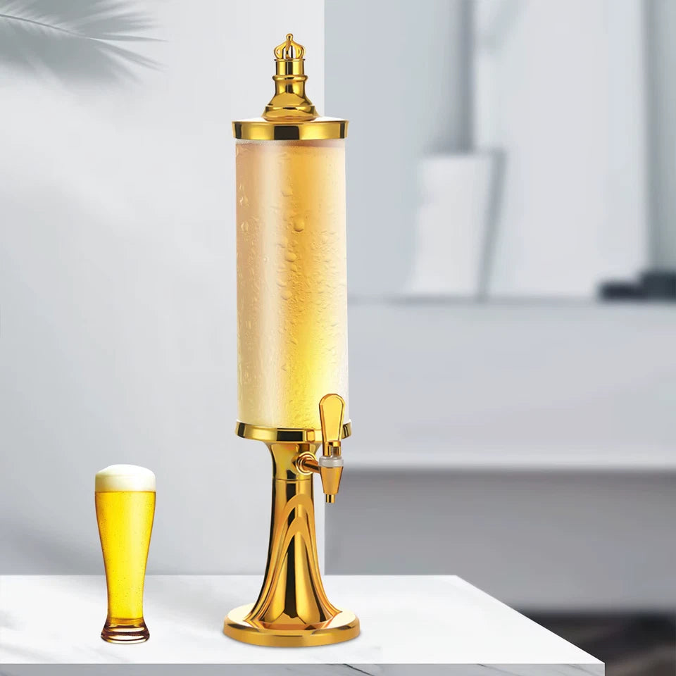 3L Beer Tower Beverage Dispenser Faucet Beverage Drink Dispenser LED Lights