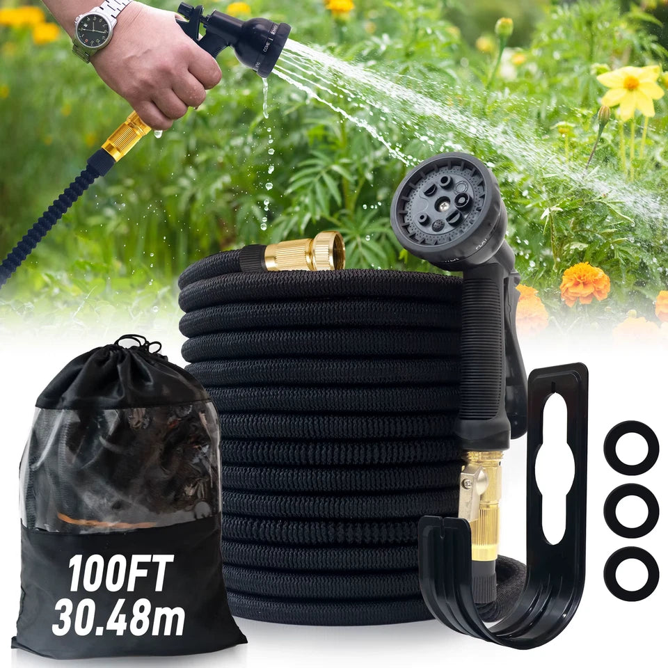 25 ft Expandable Garden Hose With Nozzle Lightweight & Durable, No-Kink Flexible Hose For Car Washing
