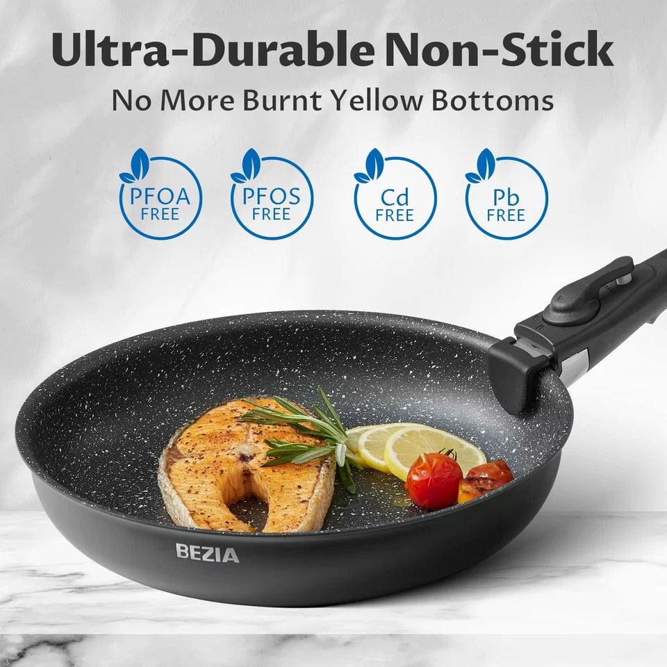 Induction Cookware Set 13 Pieces Nonstick Pots and Pans Set with Removable Handles for All Hobs