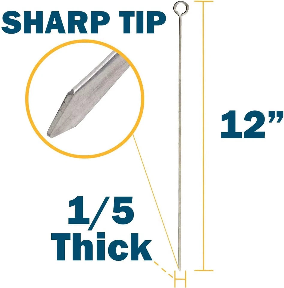 24 Pack Kabob Skewers for Grilling 12 Inch BBQ Grill Grilling Accessories Stainless Steel