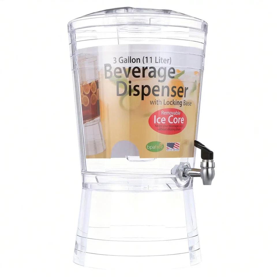 3 Gallon Acrylic Beverage Dispenser Mosaic Design Clear Drink Server with Faucet for Parties