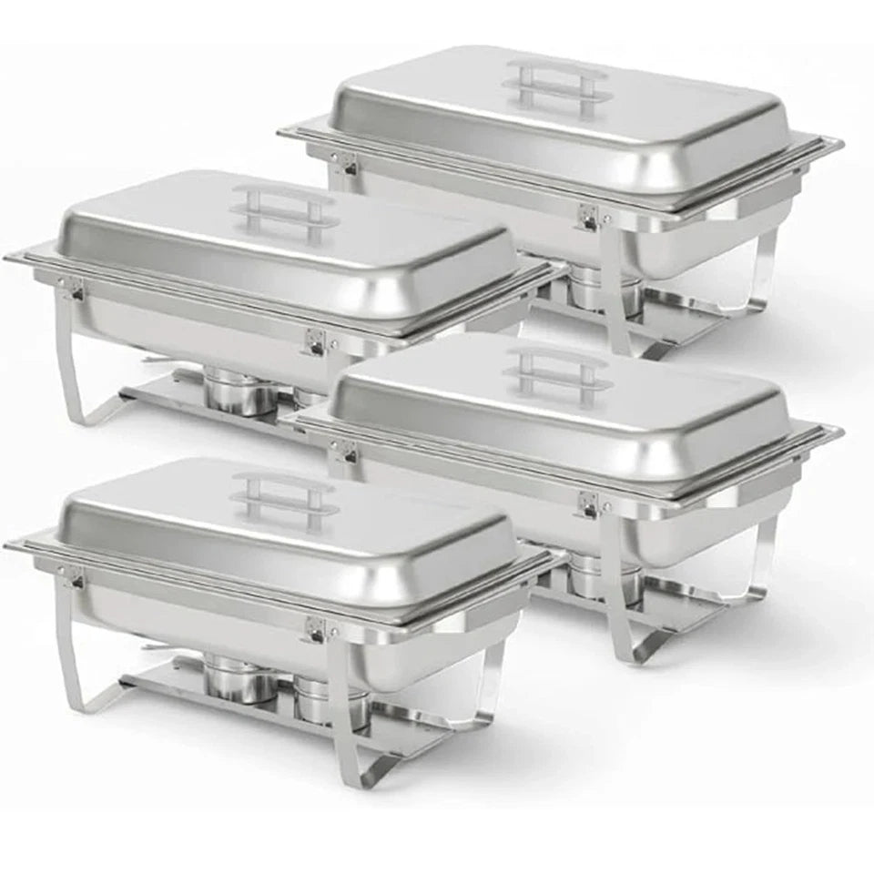 Chafing Dish Buffet Set 8QT Electric Stainless Steel 2 Pack Full Size Pans Food Warmer Chafing Fuel Holder