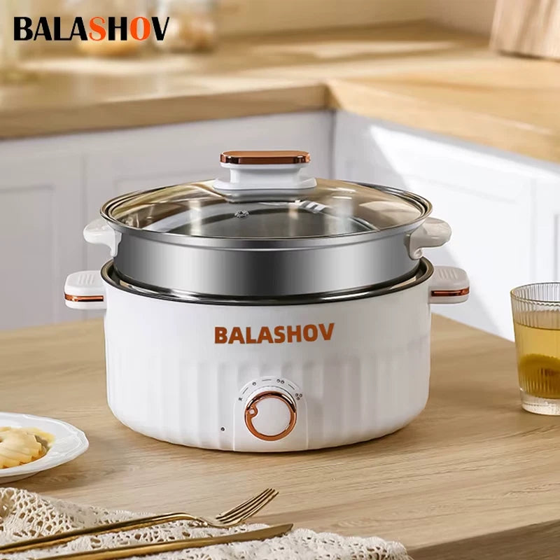 3L Portable Electric Rice Cooker Multifunctional Double Layer Pan Non-stick Cookware for Kitchen