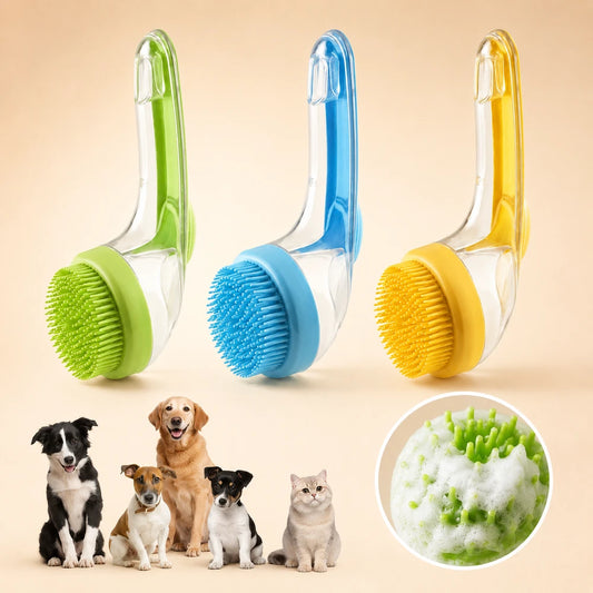 Long Handle Silicone Pet Bathing Brush