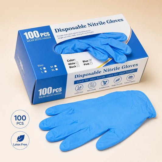 Blue Nitrile Disposable Gloves