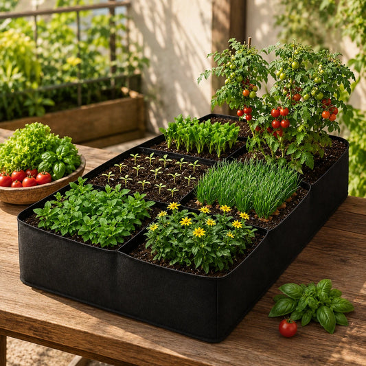 Divided Fabric Raised Garden Bed