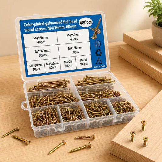 Color Plated Flathead Wood Screws