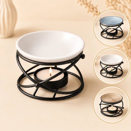 Golden Metal Oil Lamp Holder