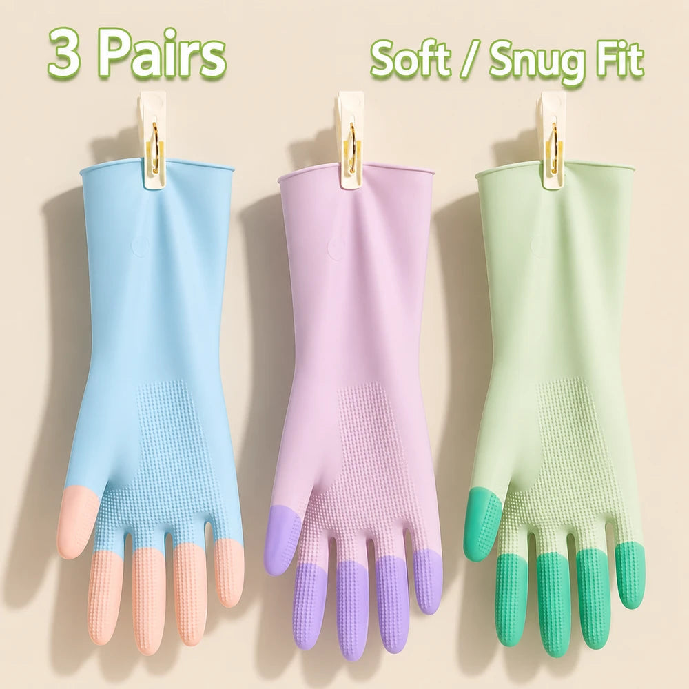 Colorful Non-Slip Household Gloves