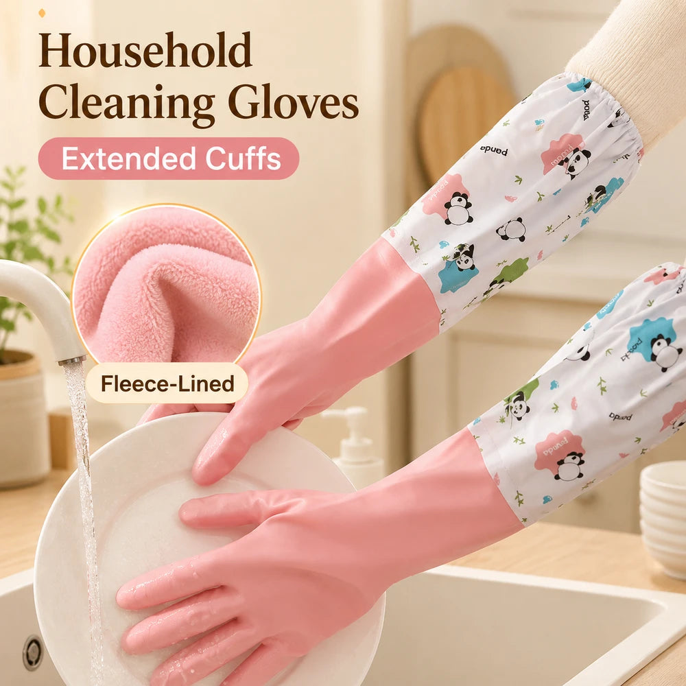 Fleece Lined Waterproof Cleaning Gloves