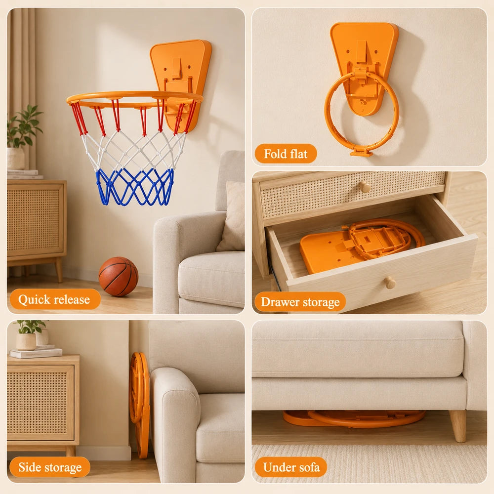 Wall Mounted Foldable Basketball Hoop