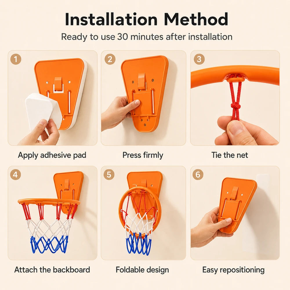 Wall Mounted Foldable Basketball Hoop