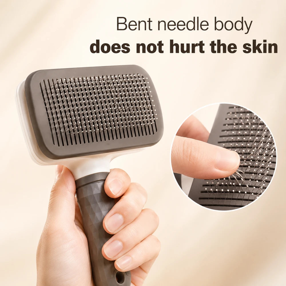 One-Click Self-Cleaning Pet Grooming Brush