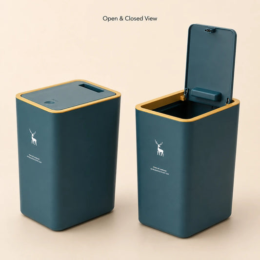Press-Top Plastic Wastebasket