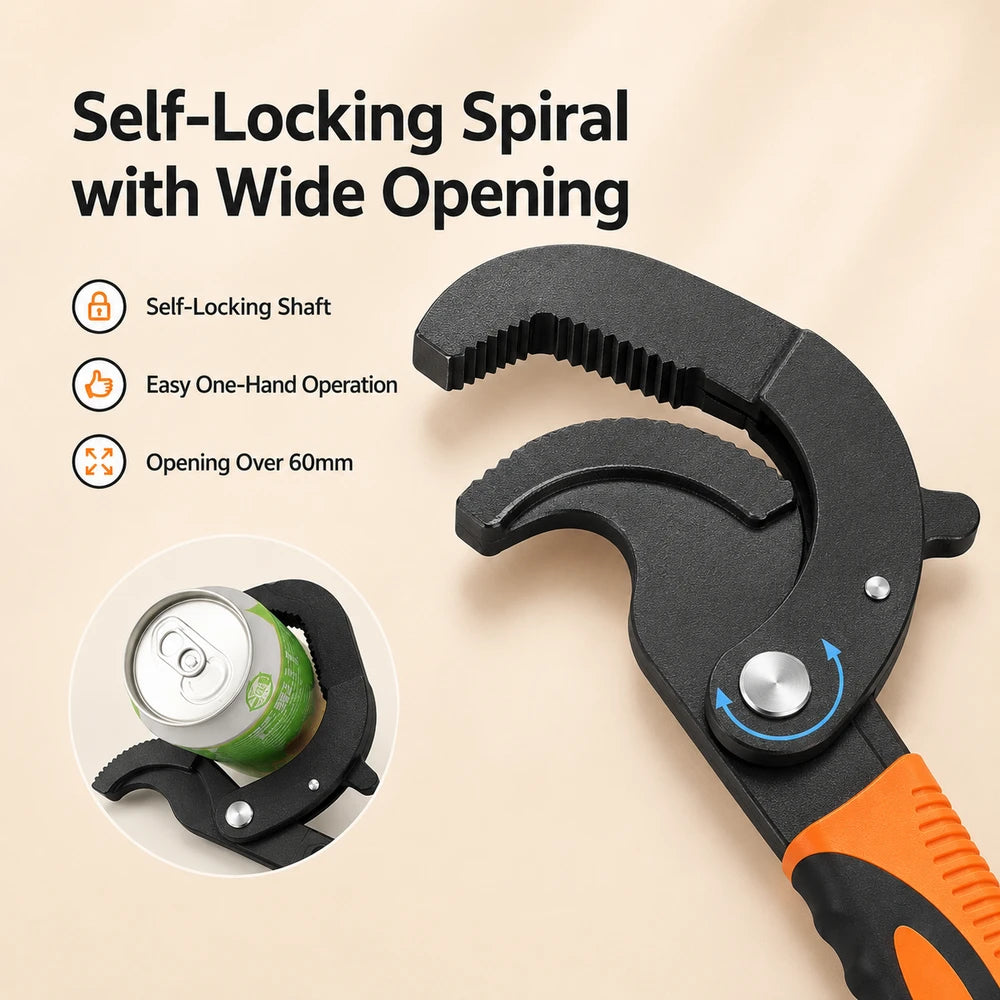Universal Self-Adjusting Pipe Wrench Set