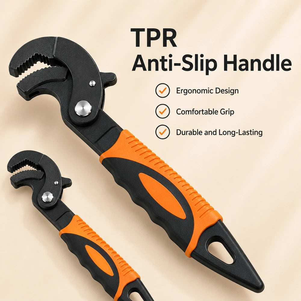 Universal Self-Adjusting Pipe Wrench Set