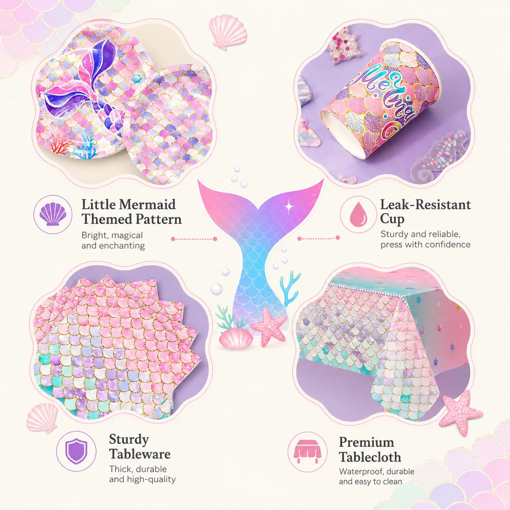 Mermaid Birthday Party Supplies Kit