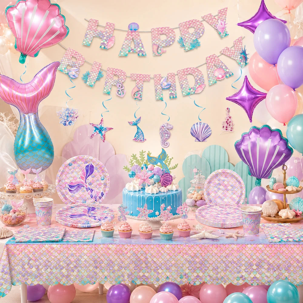 Mermaid Birthday Party Supplies Kit