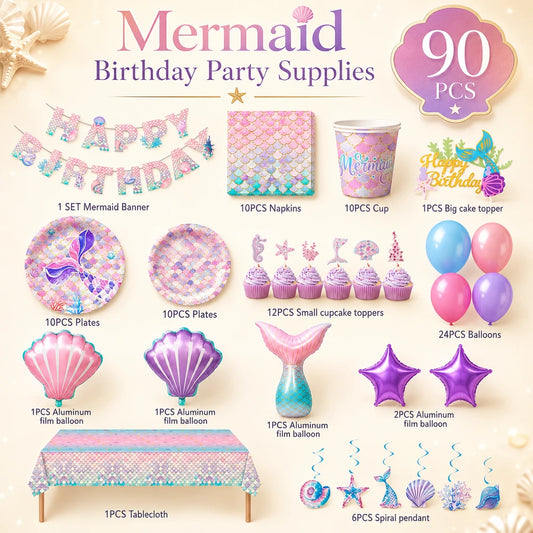 Mermaid Birthday Party Supplies Kit