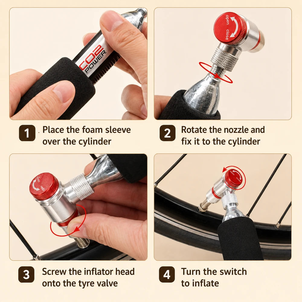 ThinkRider Compact Bicycle CO2 Inflator