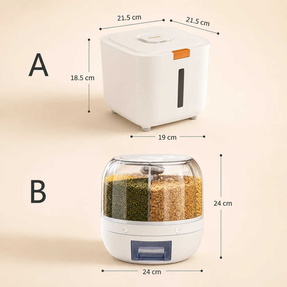 Rotating Six Grid Food Dispenser