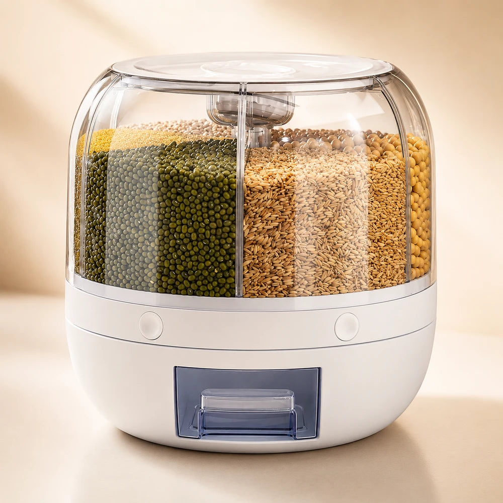Rotating Six Grid Food Dispenser