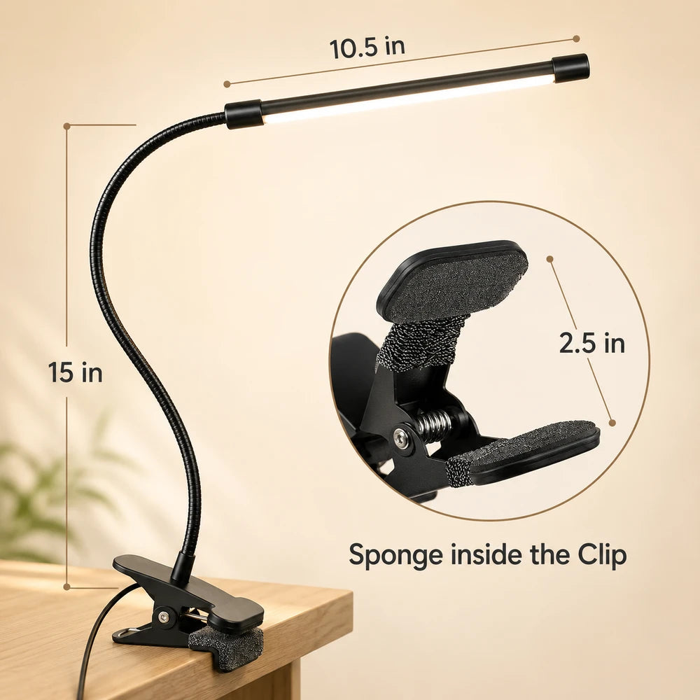 Clip-On LED Desk Lamp