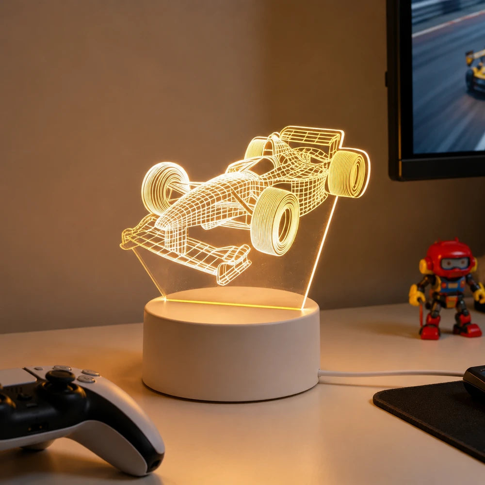 3D Racing Atmosphere Desk Lamp