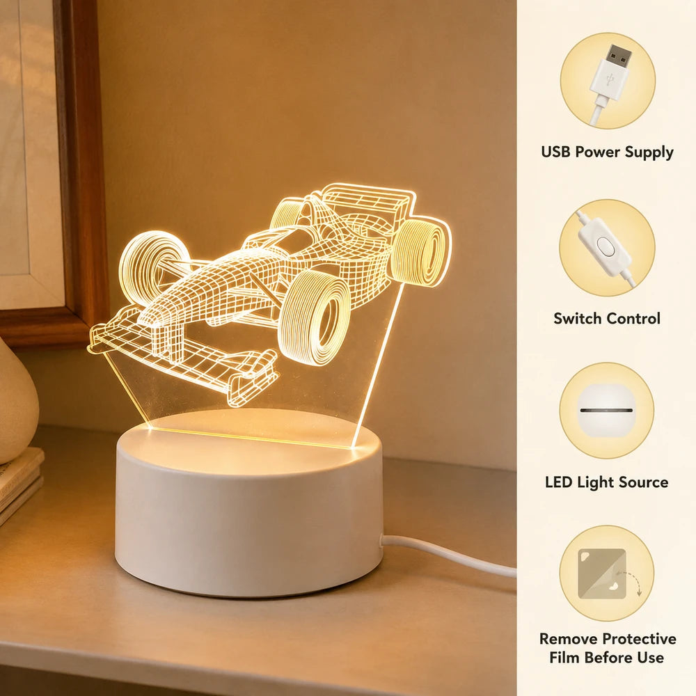 3D Racing Atmosphere Desk Lamp
