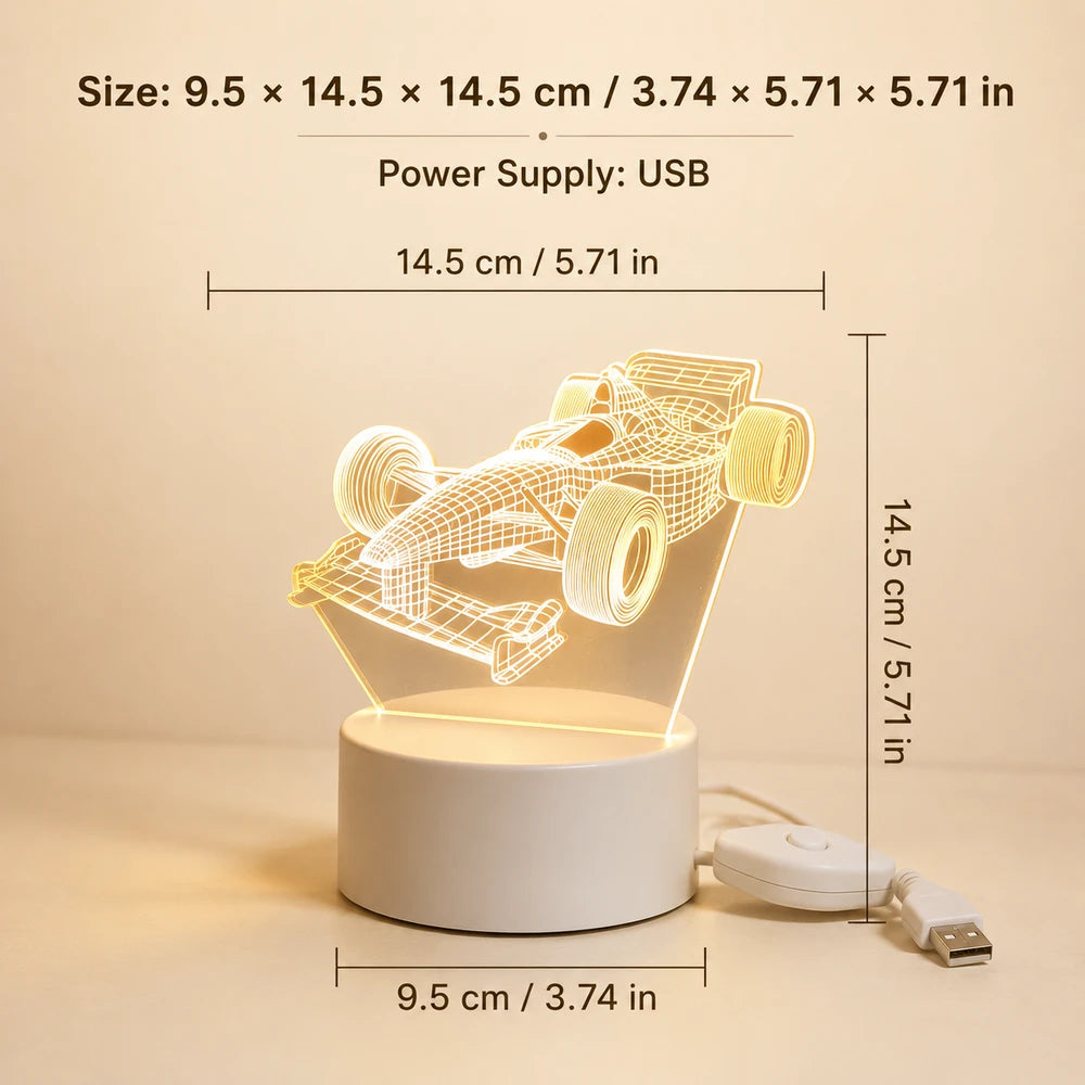 3D Racing Atmosphere Desk Lamp