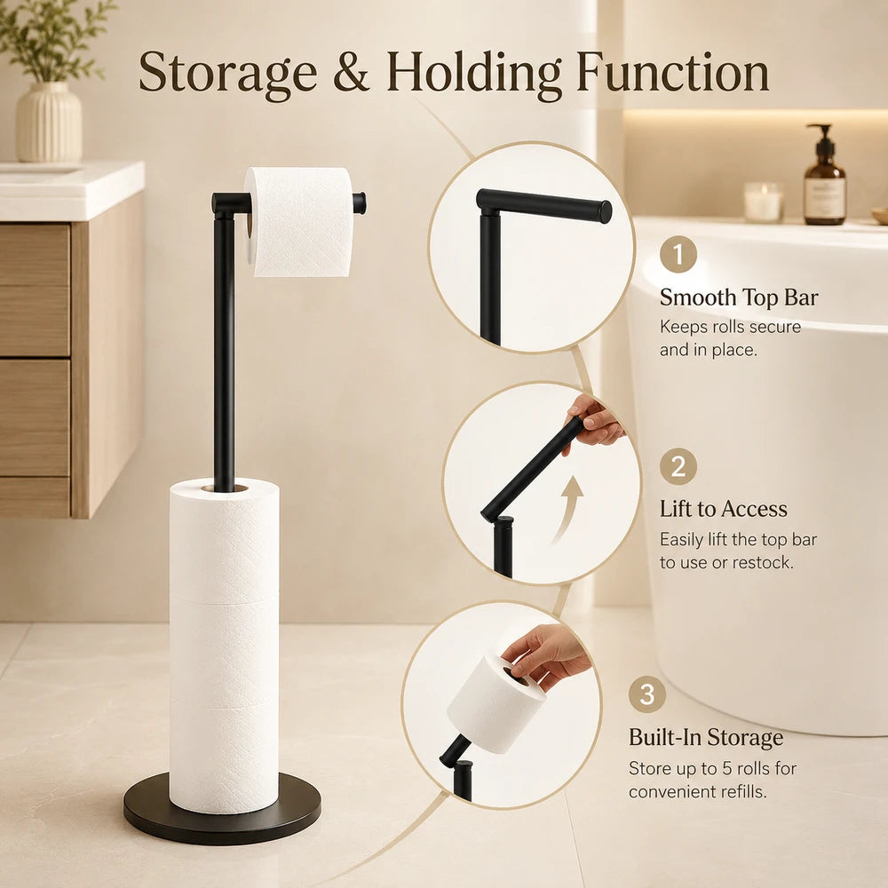 Stainless Steel Freestanding Toilet Paper Holder