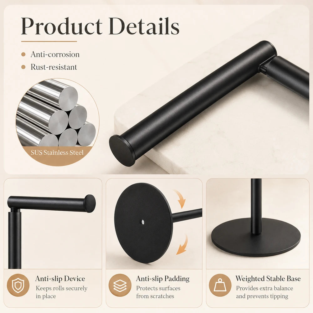 Stainless Steel Freestanding Toilet Paper Holder