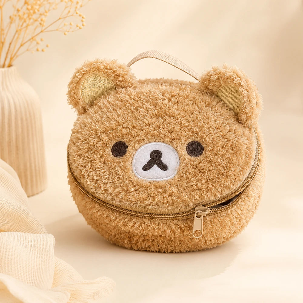 Relaxed Bear Plush Cosmetic Case