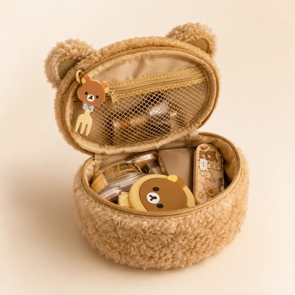 Relaxed Bear Plush Cosmetic Case