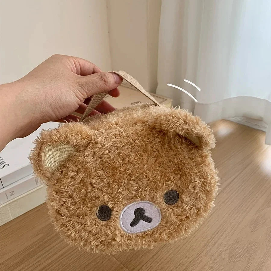 Relaxed Bear Plush Cosmetic Case