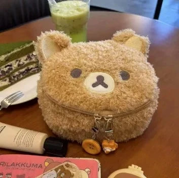 Relaxed Bear Plush Cosmetic Case