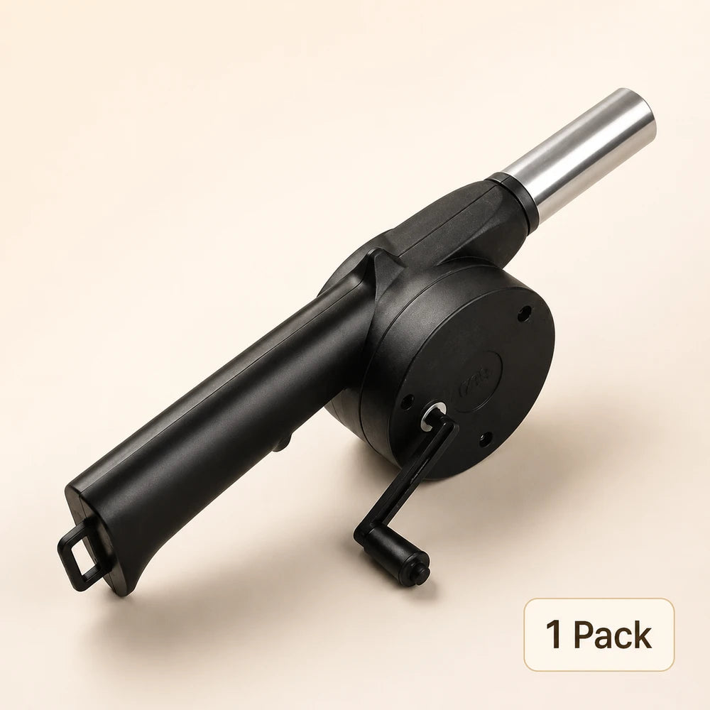 Portable Hand Crank Barbecue Blower