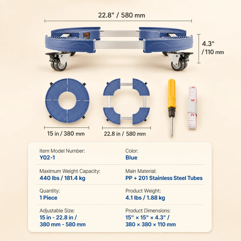SucceBuy Adjustable Drum Dolly