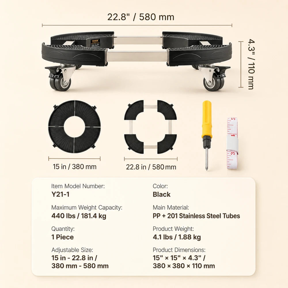 SucceBuy Adjustable Drum Dolly