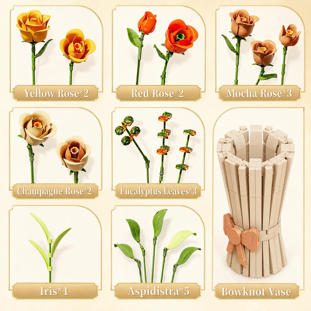Rose Bouquet Building Set