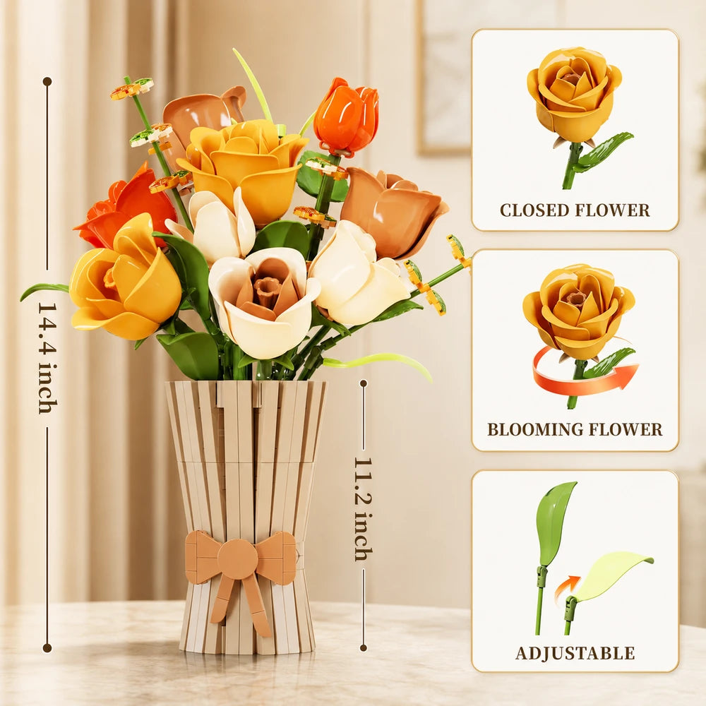 Rose Bouquet Building Set