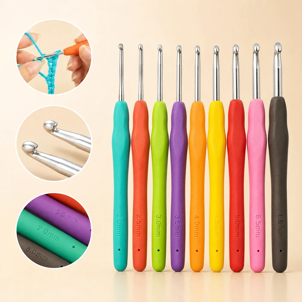 Soft Handle Aluminum Crochet Set