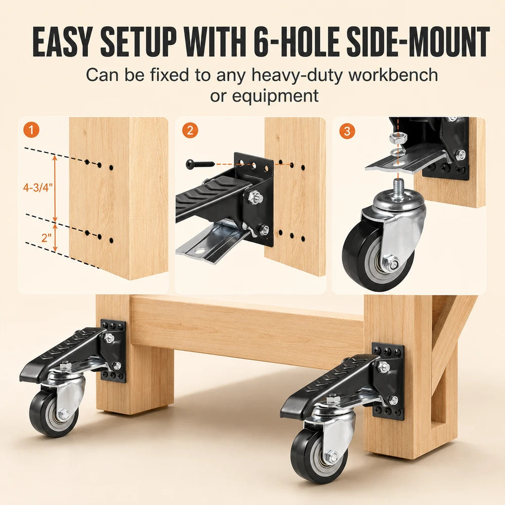 SucceBuy Side Mounted Workbench Casters