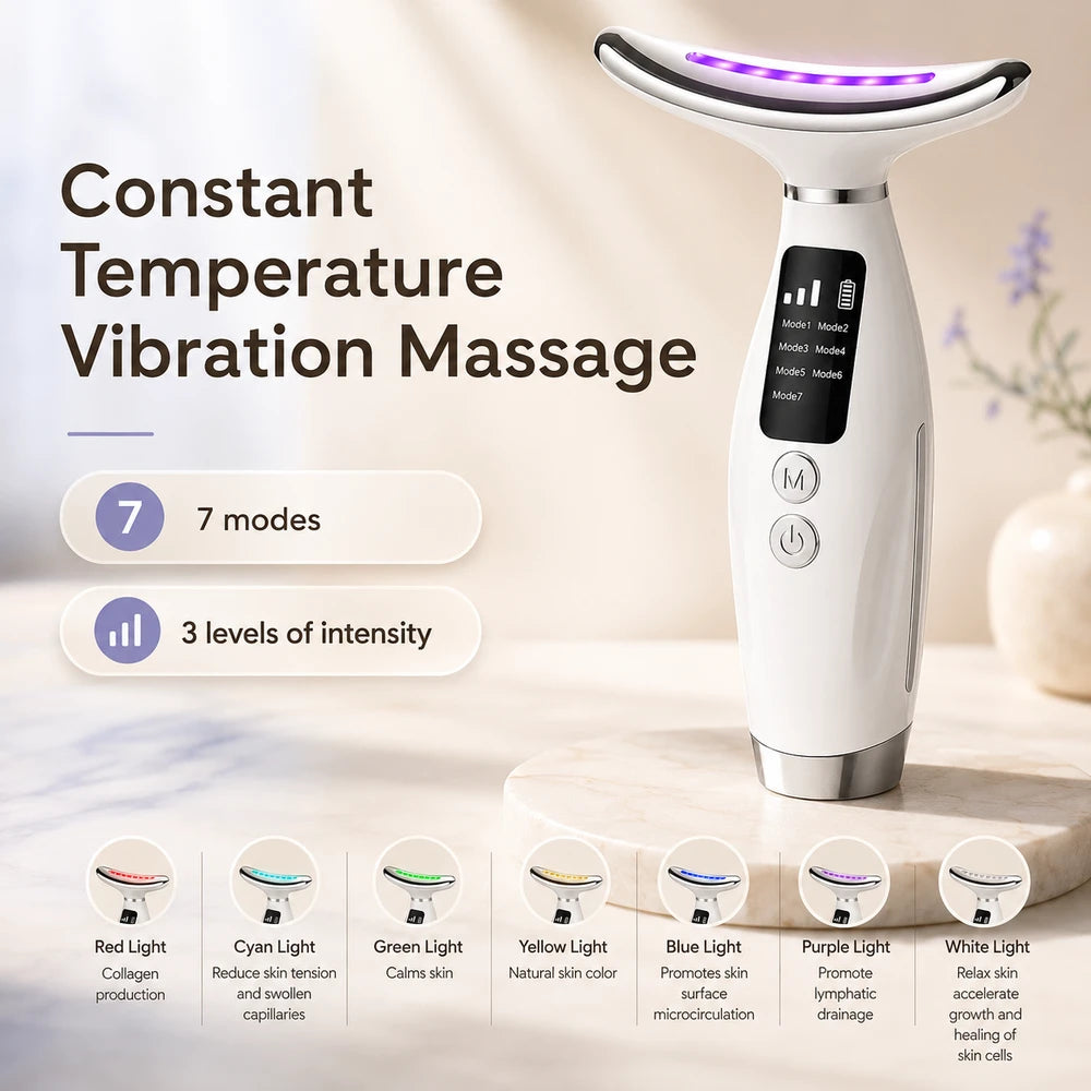 7-Color LED Face and Neck Beauty Device