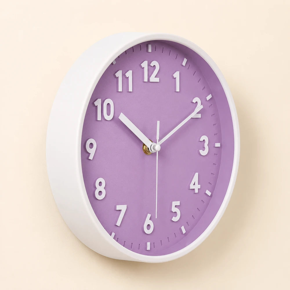 Silent Modern Pink Wall Clock