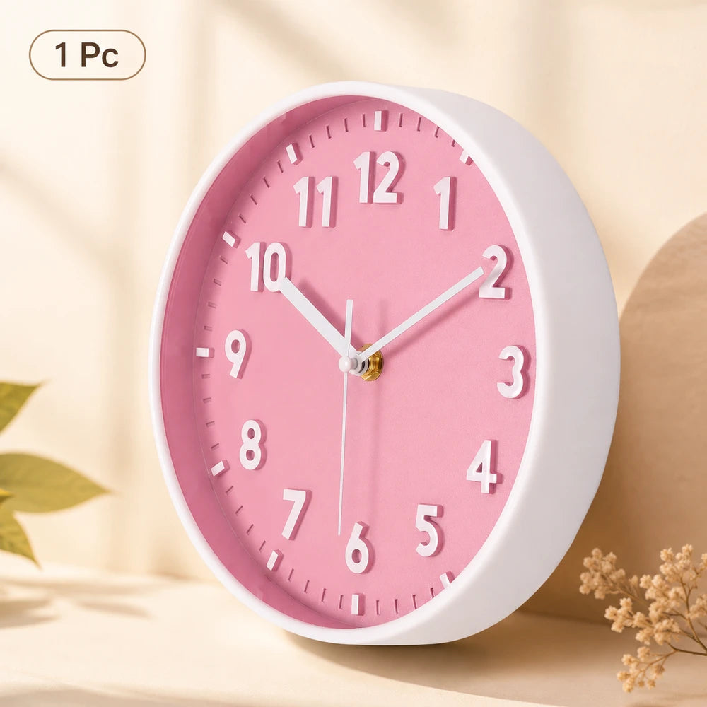 Silent Modern Pink Wall Clock
