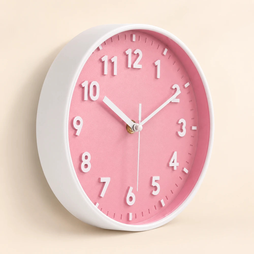 Silent Modern Pink Wall Clock